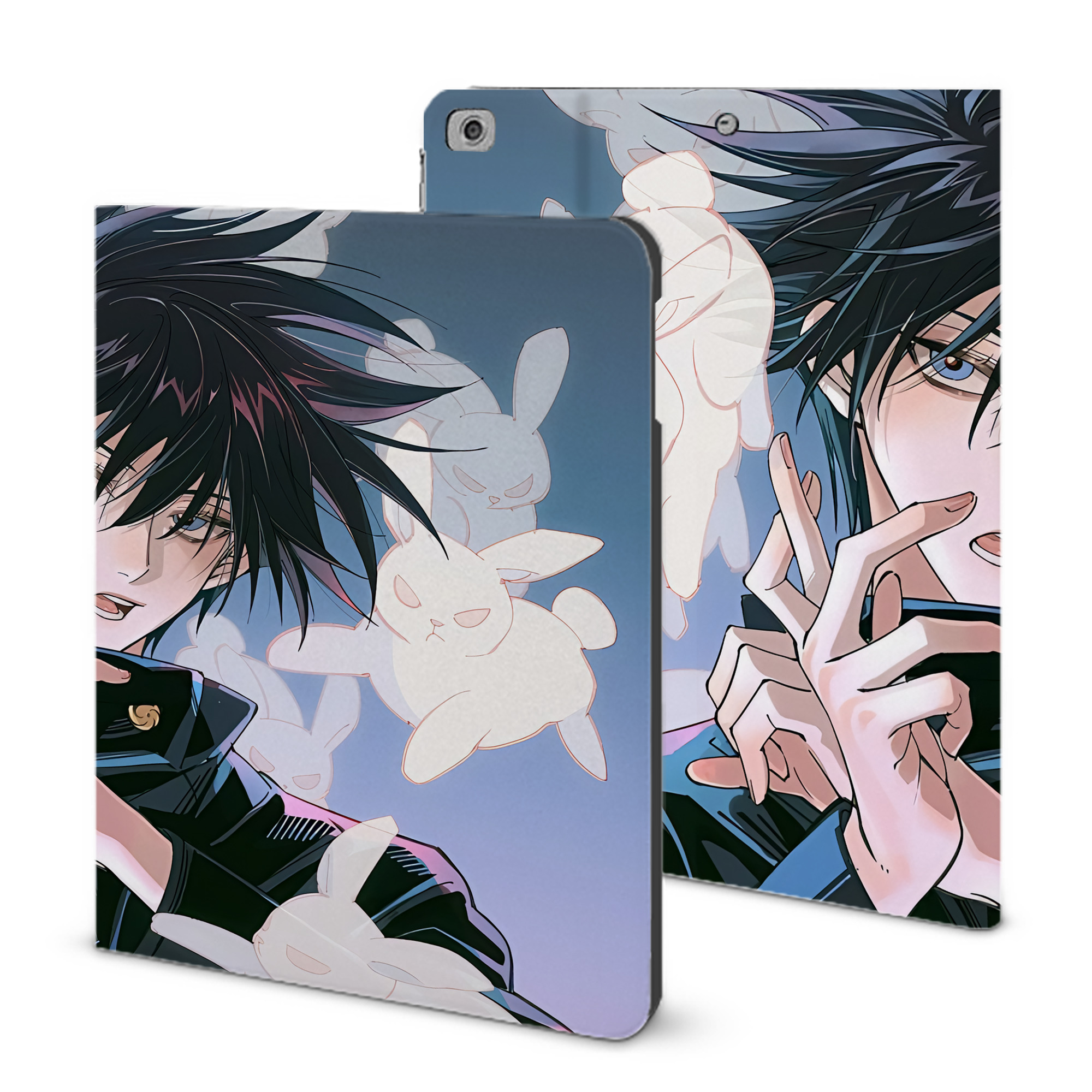 （画像用） 呪術廻戦 Jujutsu Kaisen IPad ケース ブック型 PUレザー TPU 耐衝撃 軽量 薄型 ペン収納なし 全面保護 IPad 各モデル対応